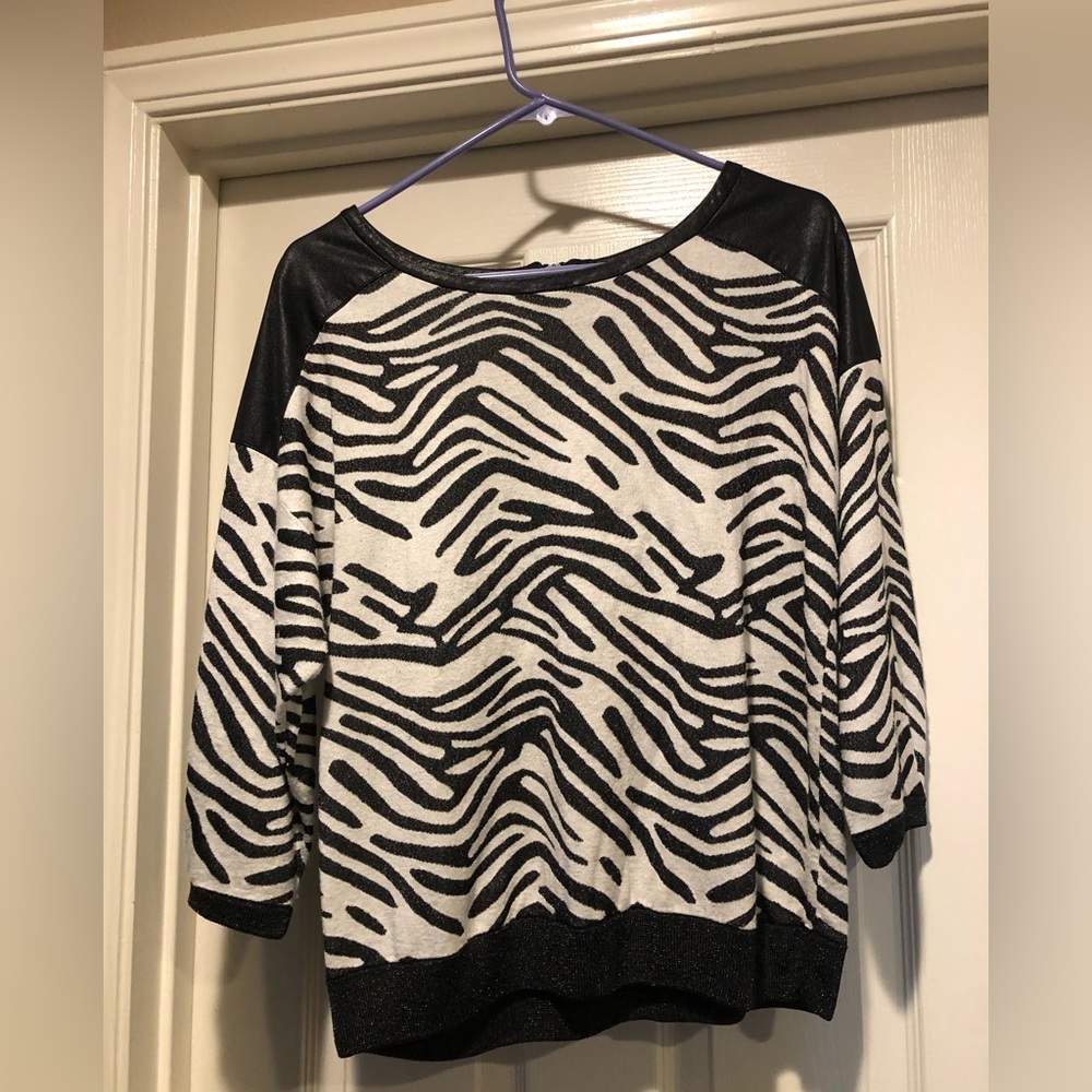 Trouvé sweater with faux leather shoulders size small